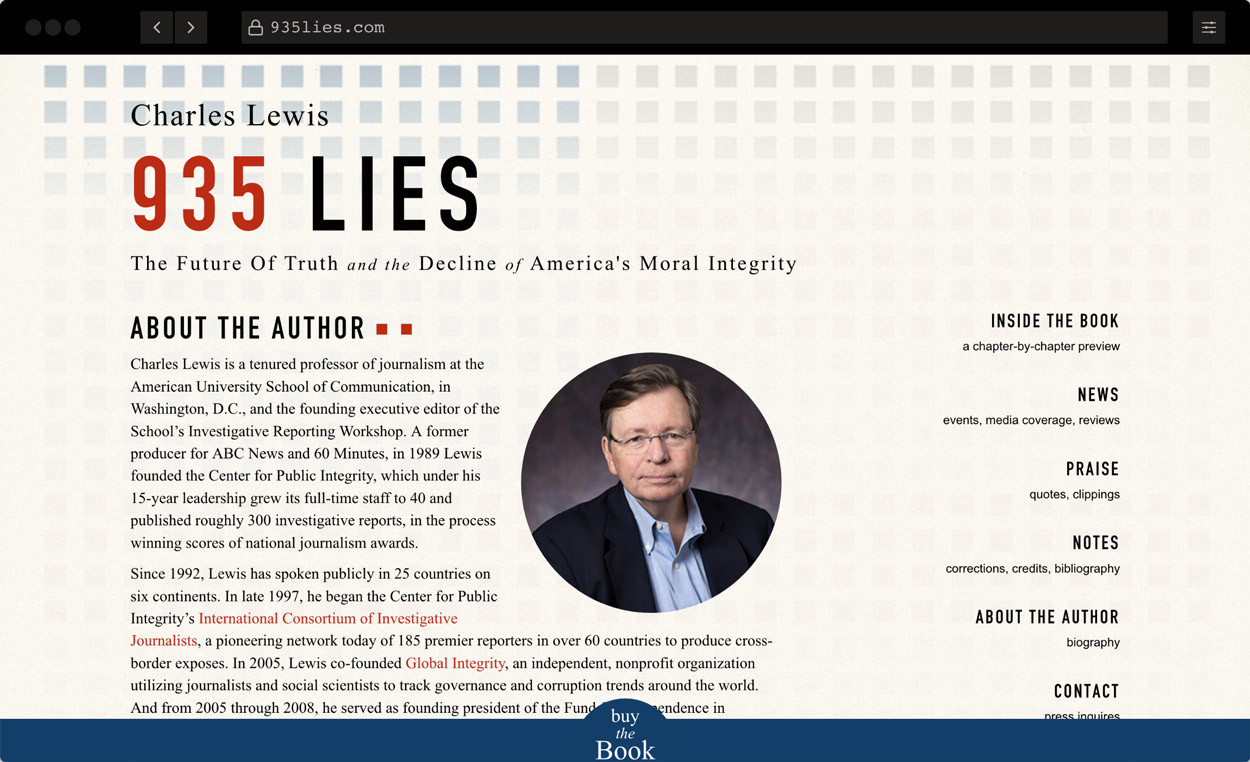 935 Lies website screenshot detail