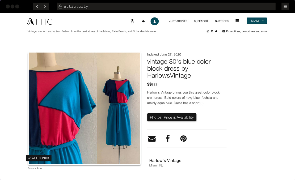 ATTIC website screenshot detail