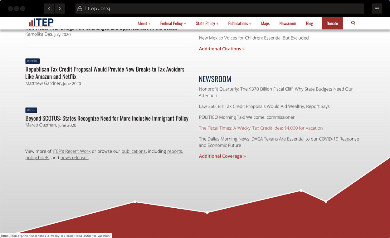 ITEP website screenshot detail