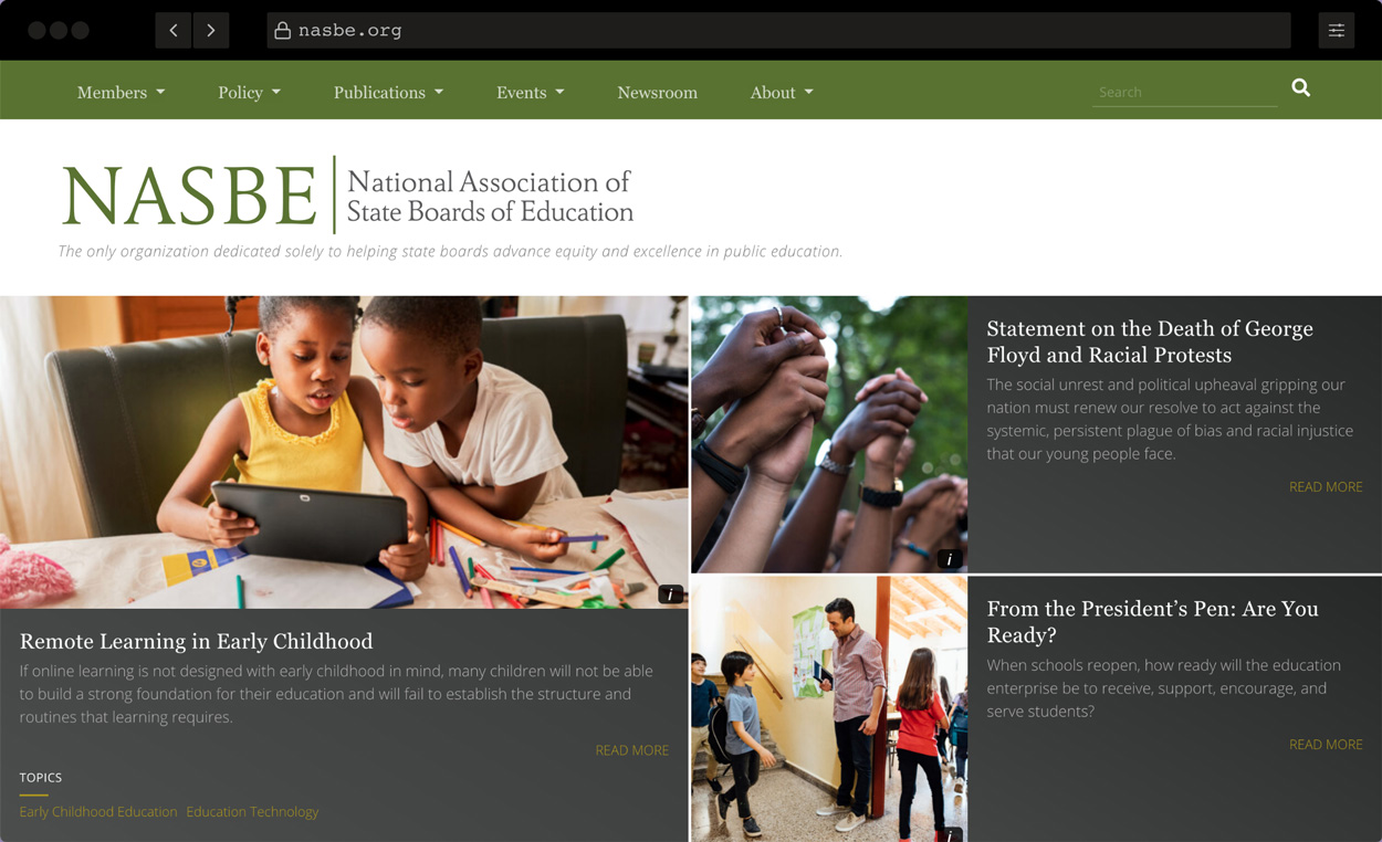 NASBE website screenshot