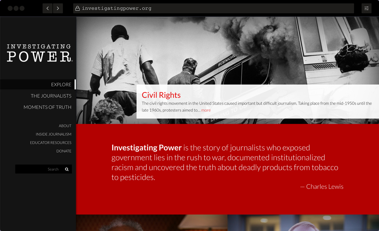 Investigating Power website screenshot